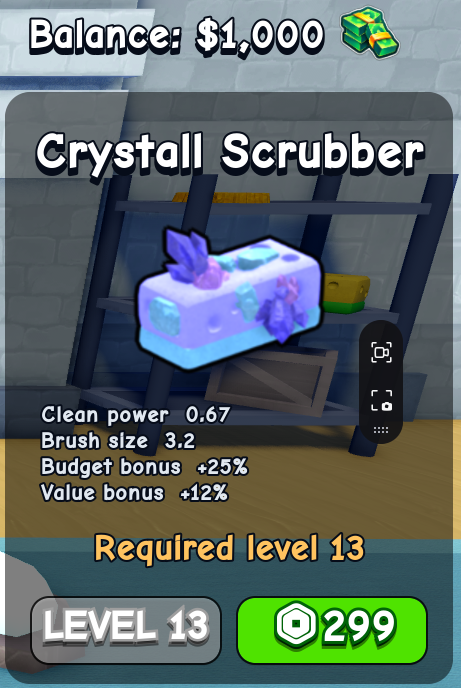 Crystall Scrubber card in Flip a House Roblox