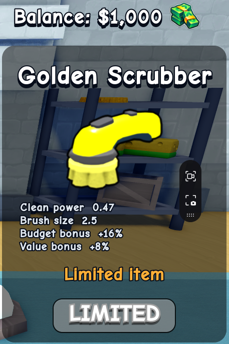 Golden Scrubber card in Flip a House Roblox