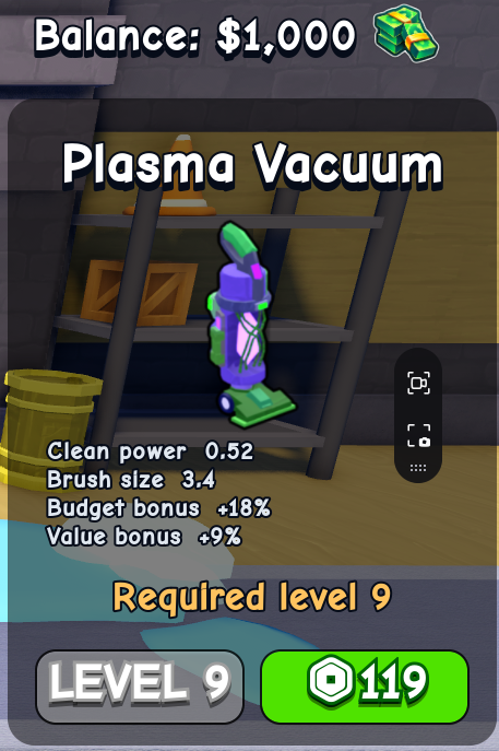 Plasma Vacuum card in Flip a House Roblox