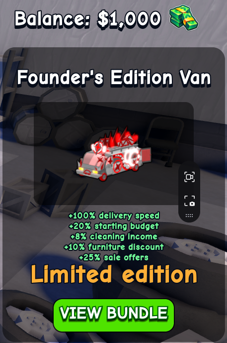 Founder's Edition Van card in Flip a House